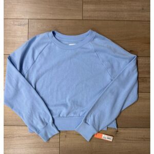 Colsie Women's Baby Blue Cotton Fleece Pullover Sweatshirt Small S NWT